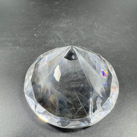 Clear Crystal Glass Diamond Shape Sculpture Paperweight Set2 Made In Germany VTG - Picture 9 of 13